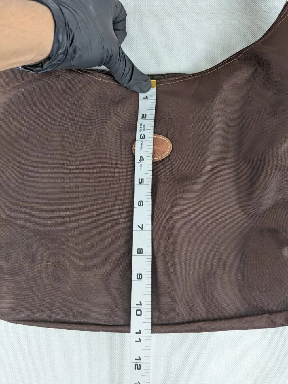 Authentic Longchamp le Pliage Hobo Shoulder Crossbody Bag Brown Made in China